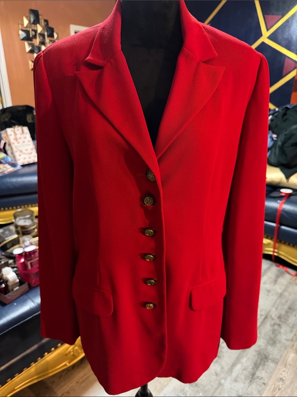 Vintage J.G. HOOK Classic Red Women's Blazer Jacket